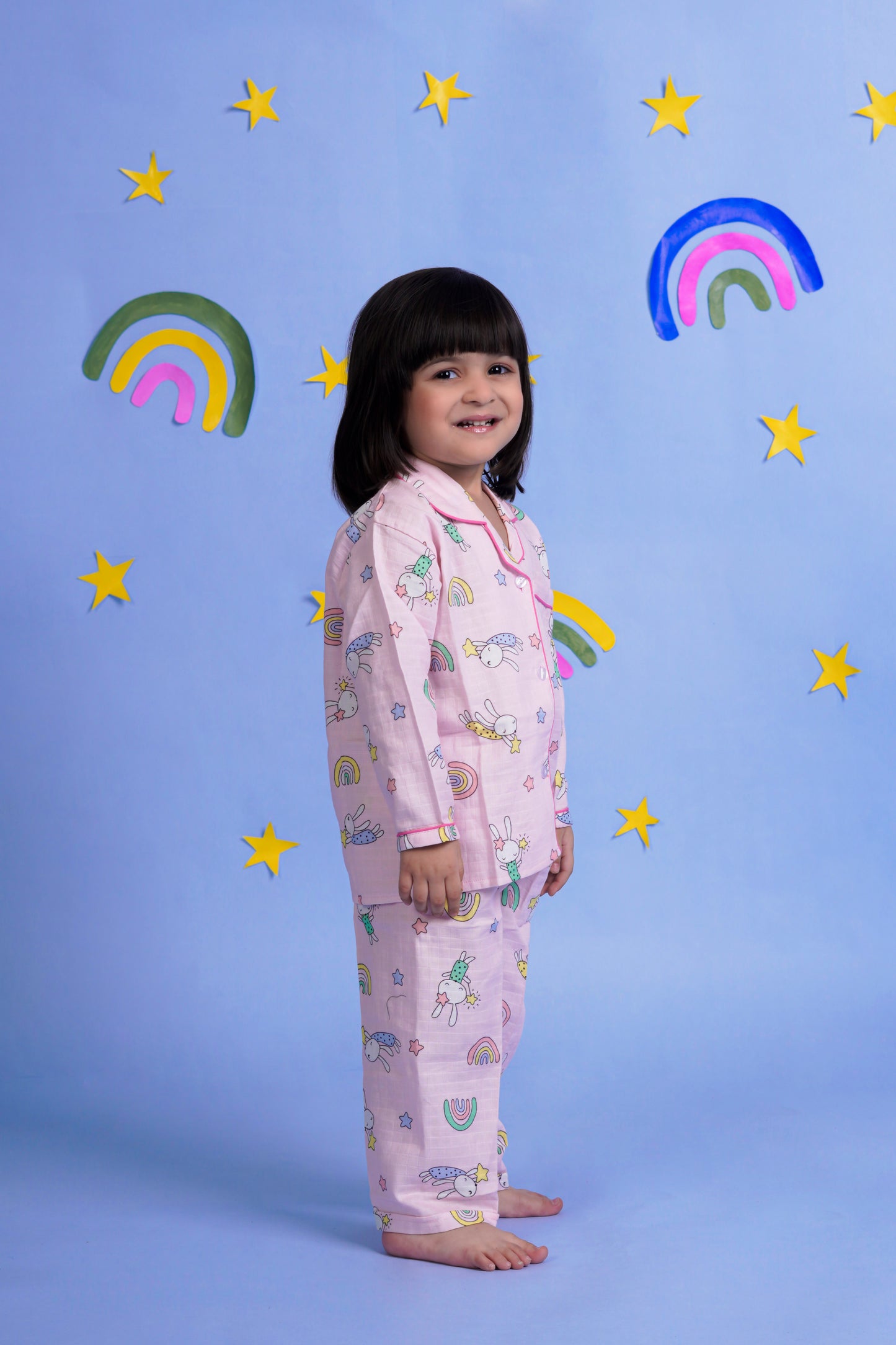 Starry Rainbow Pink Night Suit
