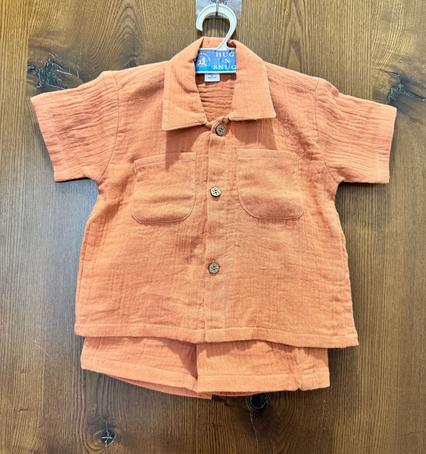 Rust 100 % Muslin Cotton Boys Coord sets