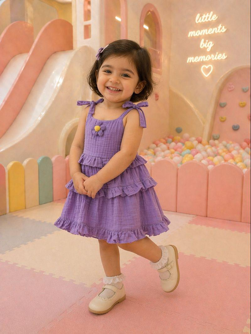 Dreamy Ruffle Purple Dress