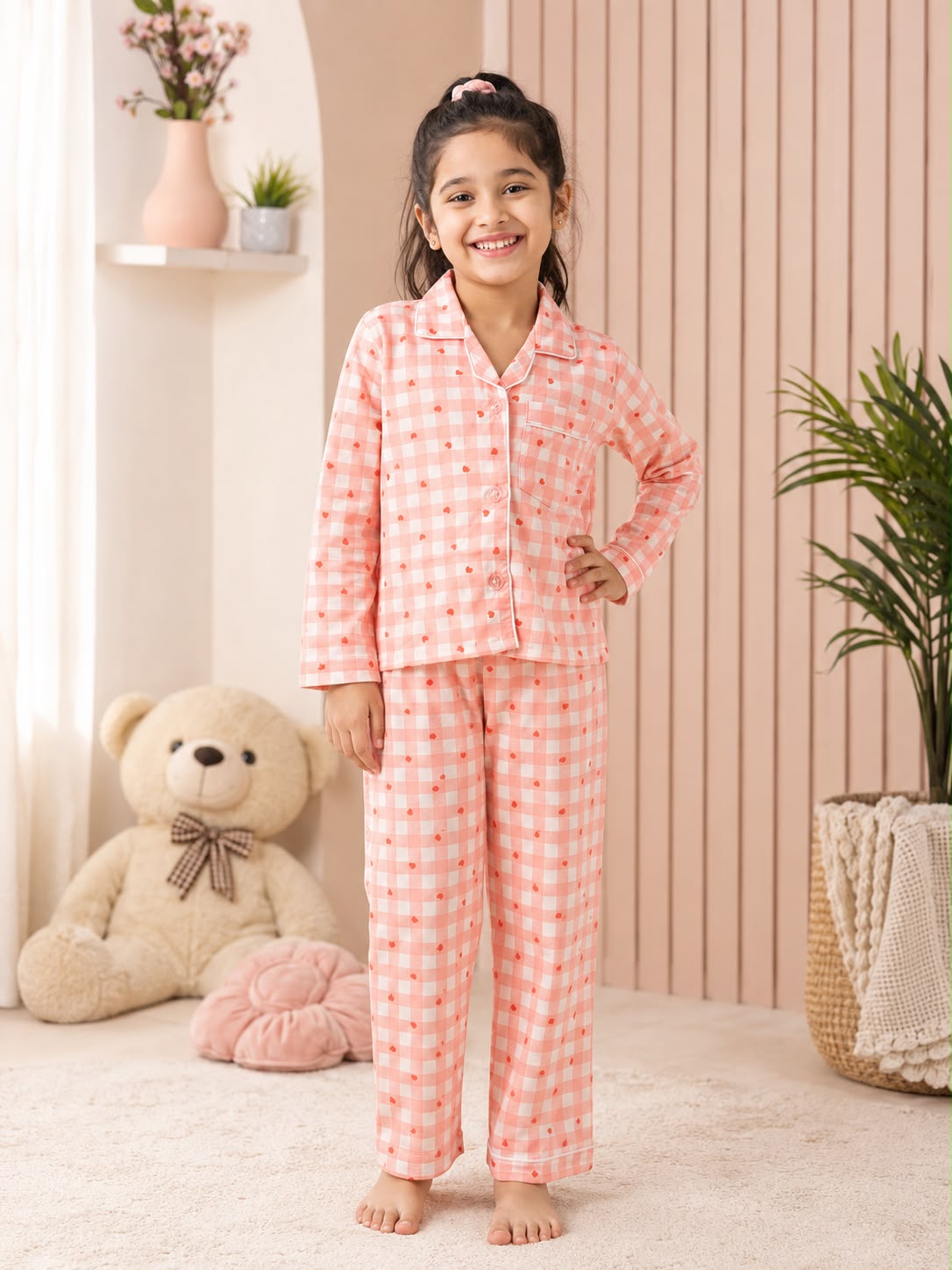 Sweetheart Checks Night Suit