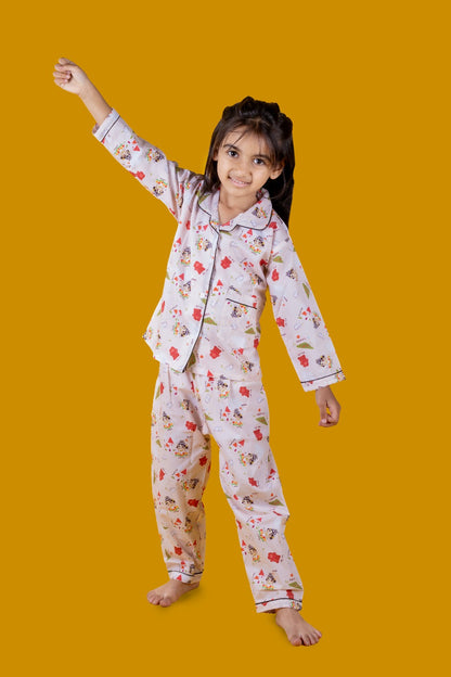 Teddys Meadow Peach Night Suit