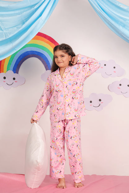 UNICORN PRINT PINK NIGHT SUIT