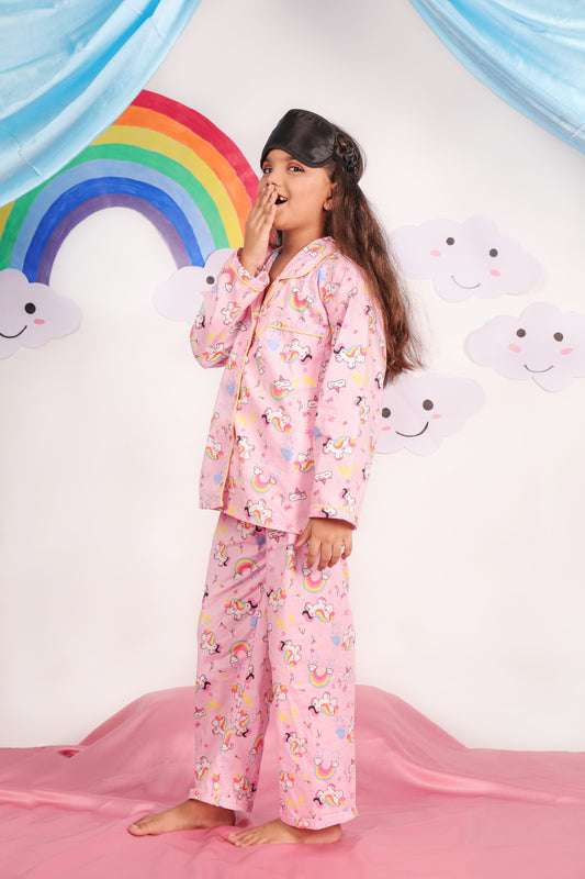 UNICORN PRINT PINK NIGHT SUIT