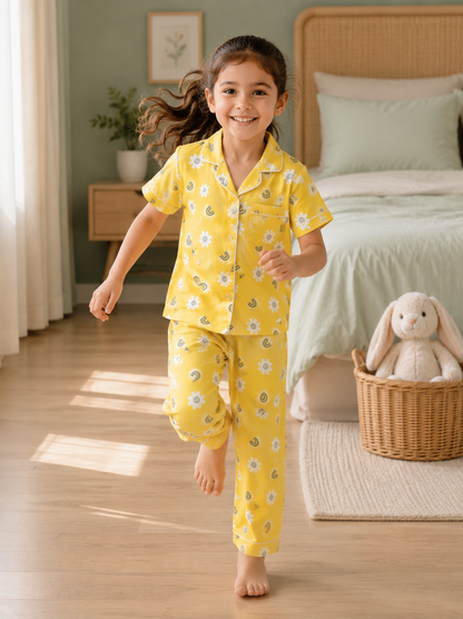 Sunshine Blooms Yellow Night Suit