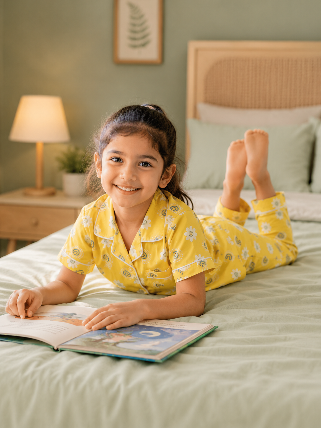 Sunshine Blooms Yellow Night Suit