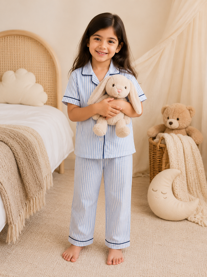 Skyline Stripes Twinning Night Suit