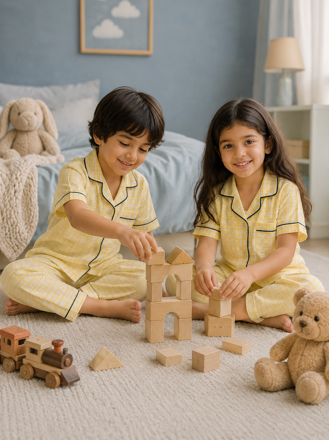 Sunshine Snuggles Twinning Night Suit