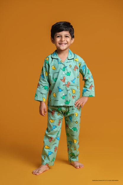 Green Dino Adventure Night Suit