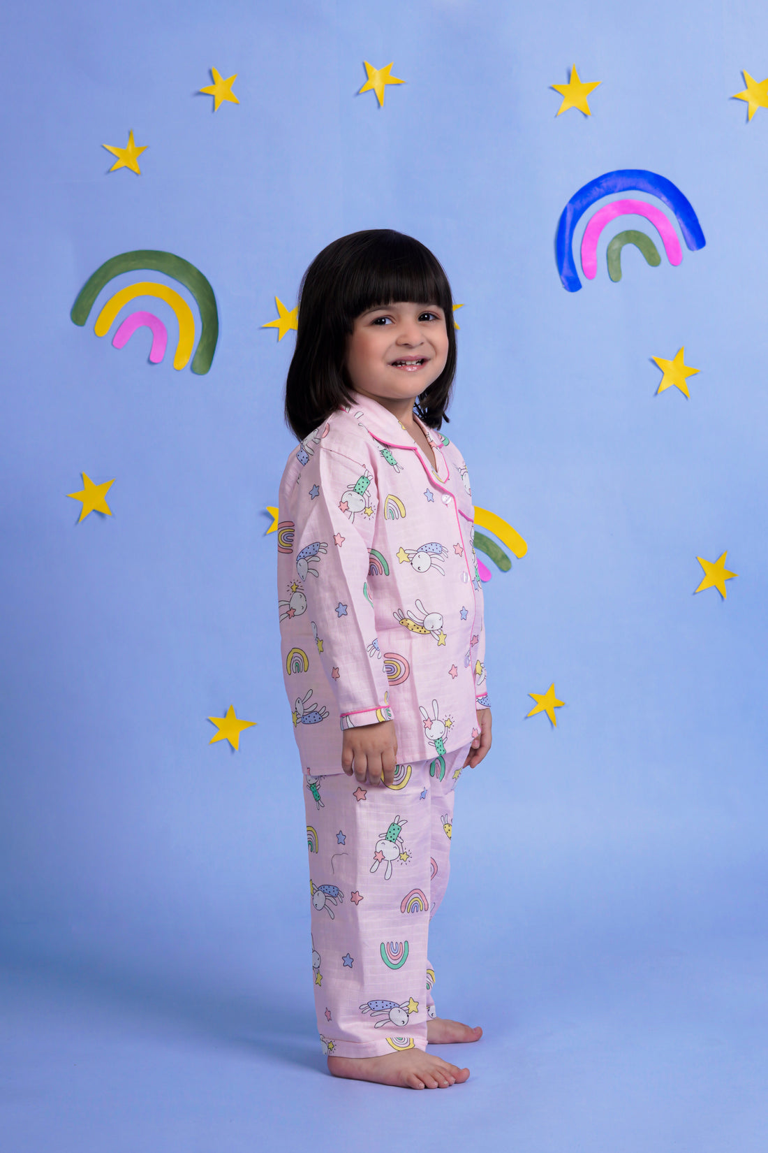Starry Rainbow Pink Night Suit