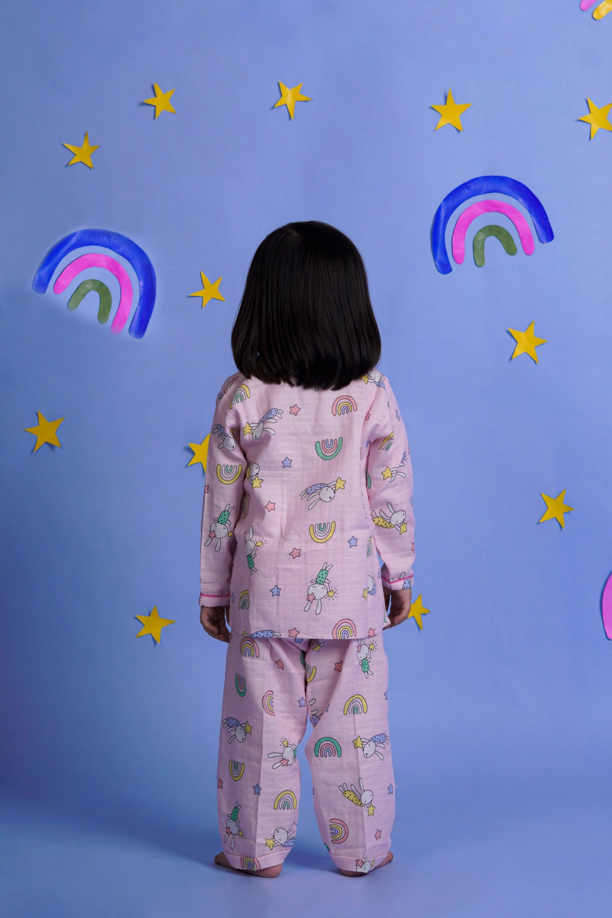 Starry Rainbow Pink Night Suit