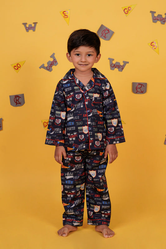 Camp Adventures Navy Blue Night Suit