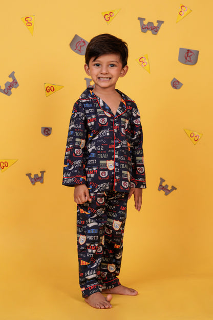 Camp Adventures Navy Blue Night Suit