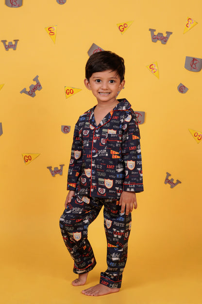 Camp Adventures Navy Blue Night Suit