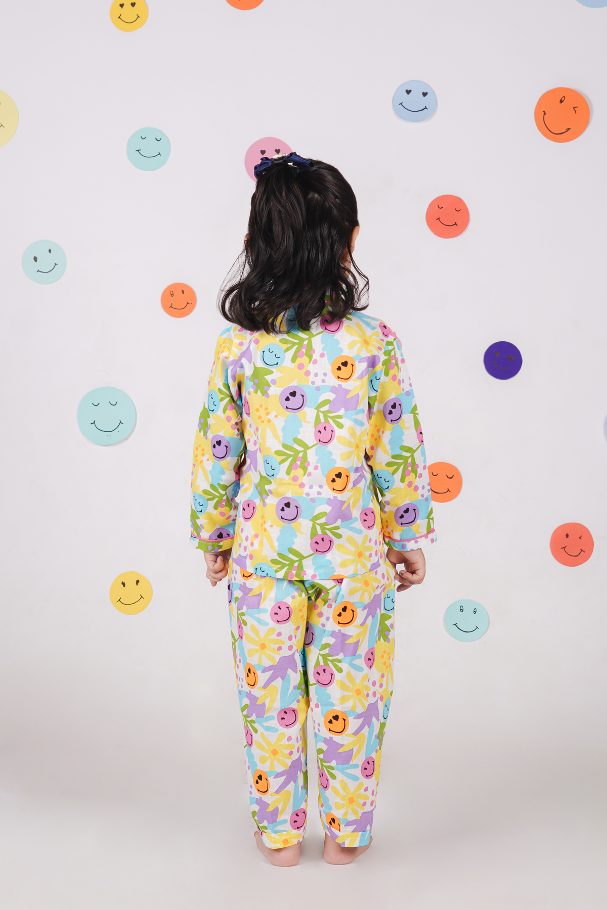 Rainbow Smiley print night suit