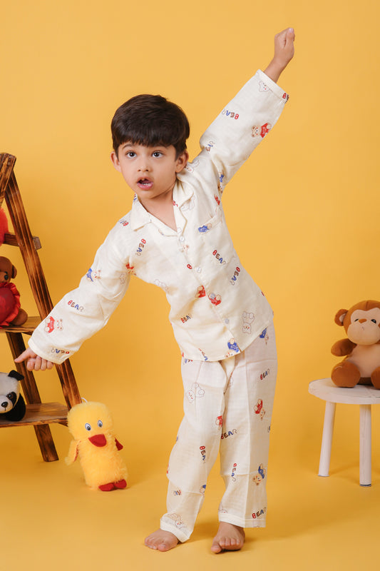 Teddy Love Lemon Night Suit