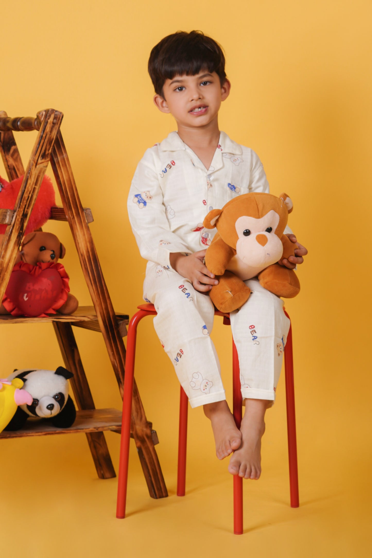 Teddy Love Lemon Night Suit