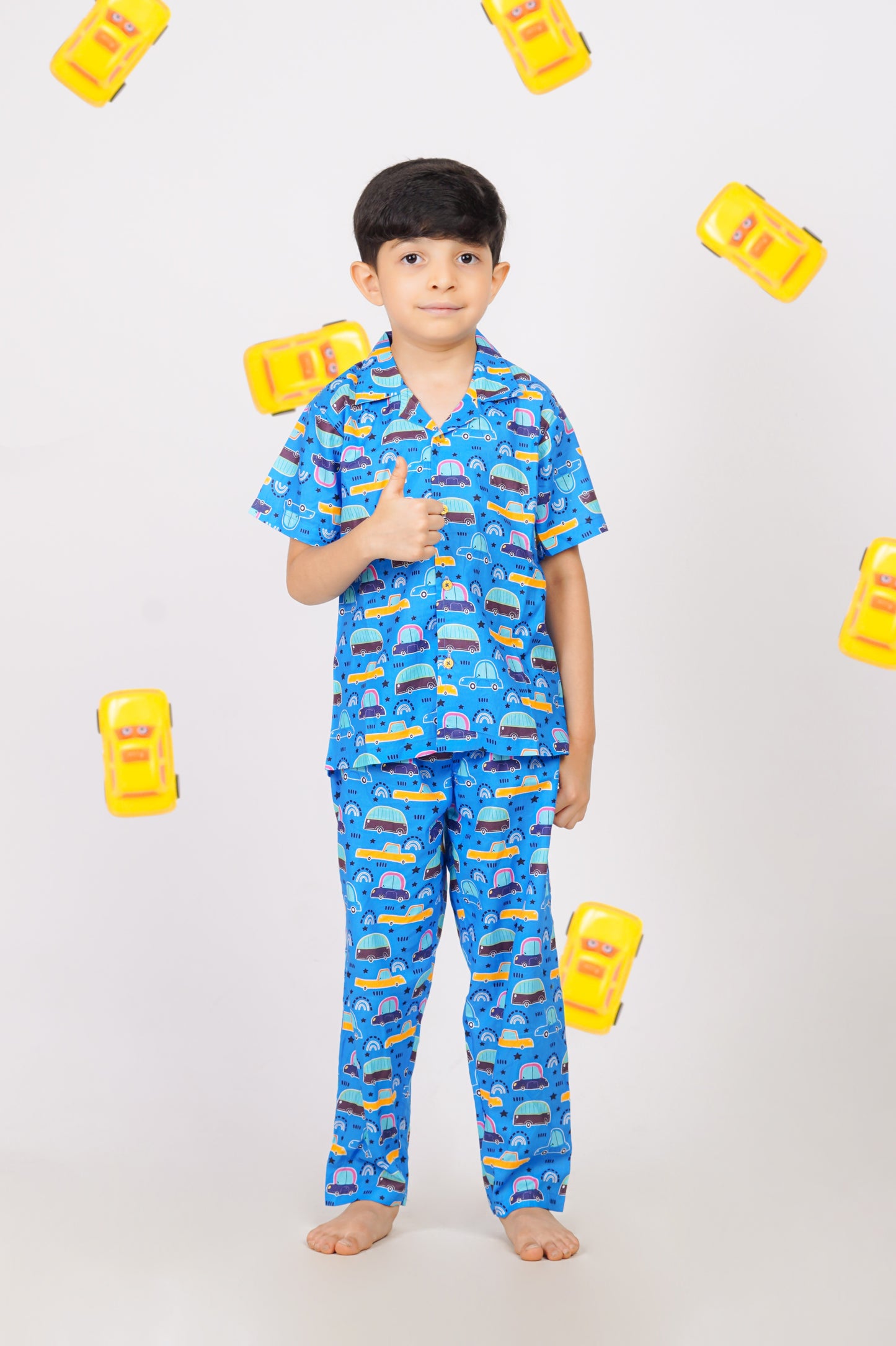 Blue Racers Print Night Suit