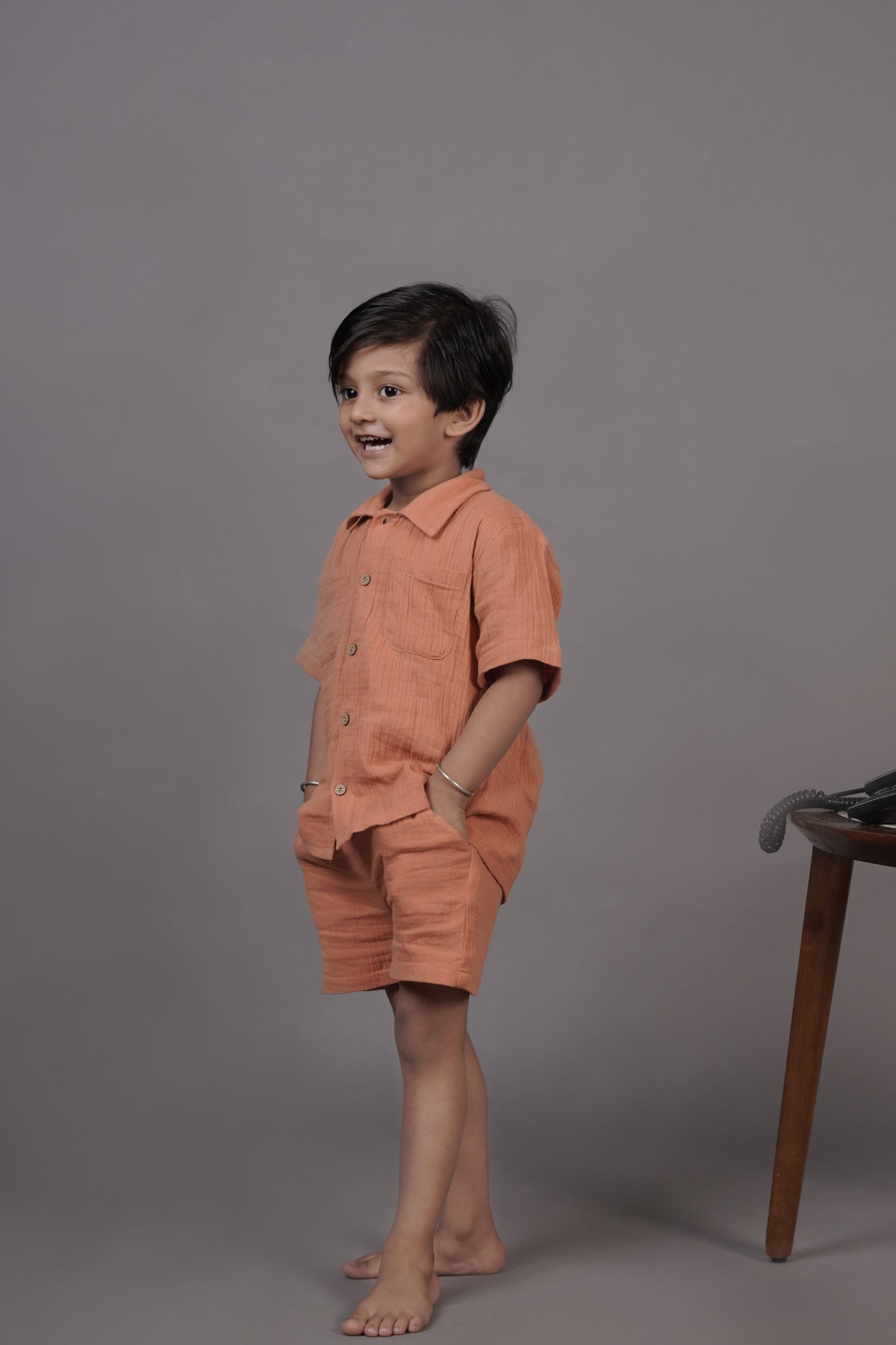 Rust 100 % Muslin Cotton Boys Coord sets