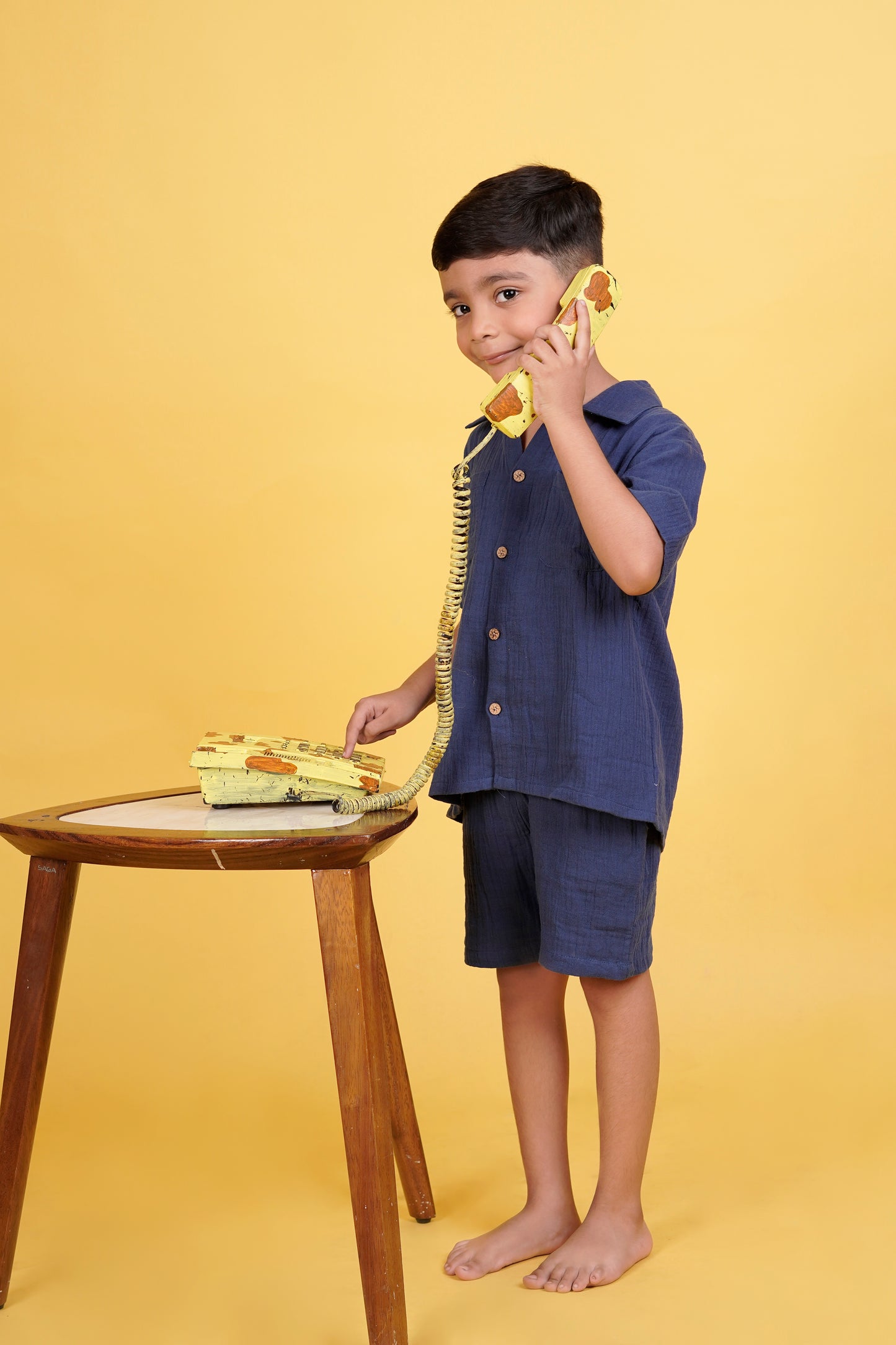 Navy Blue 100 % Muslin Cotton Boys Coord sets