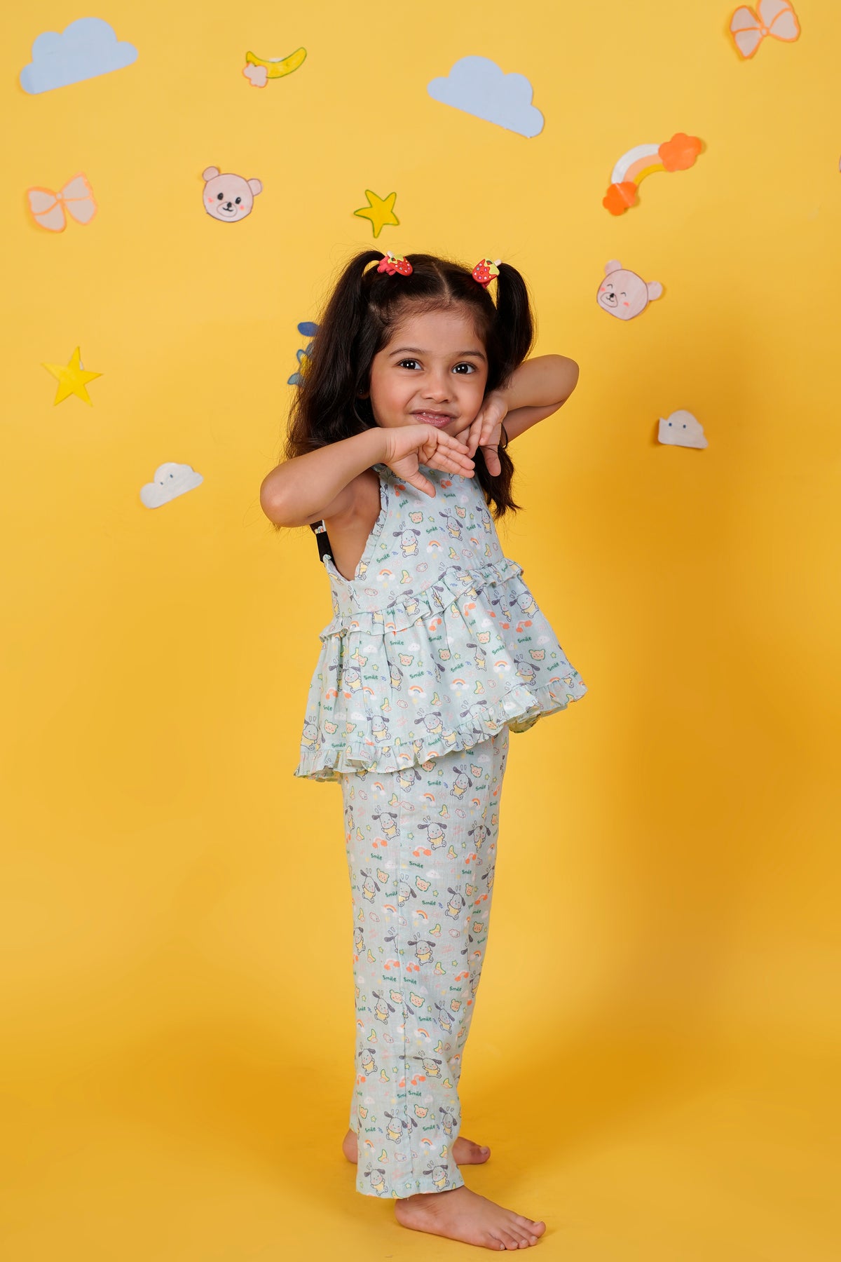 Bunny Smiles Muslin Green Coord Set