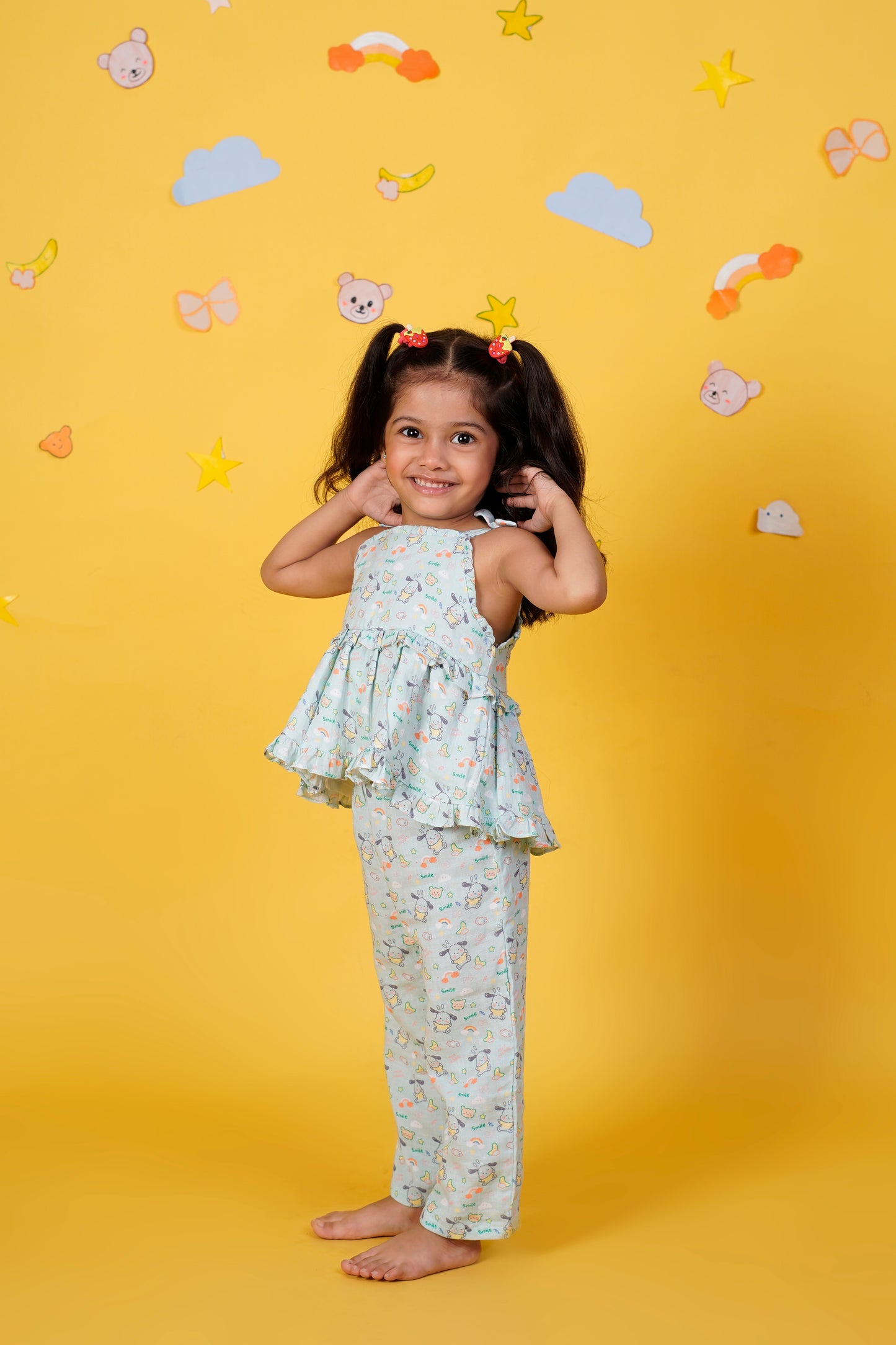 Bunny Smiles Muslin Green Coord Set