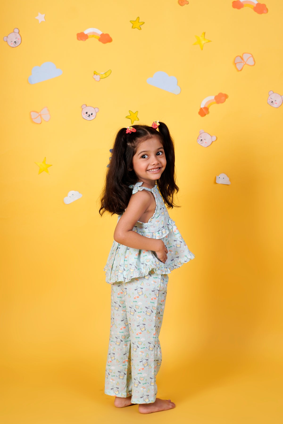 Bunny Smiles Muslin Green Coord Set