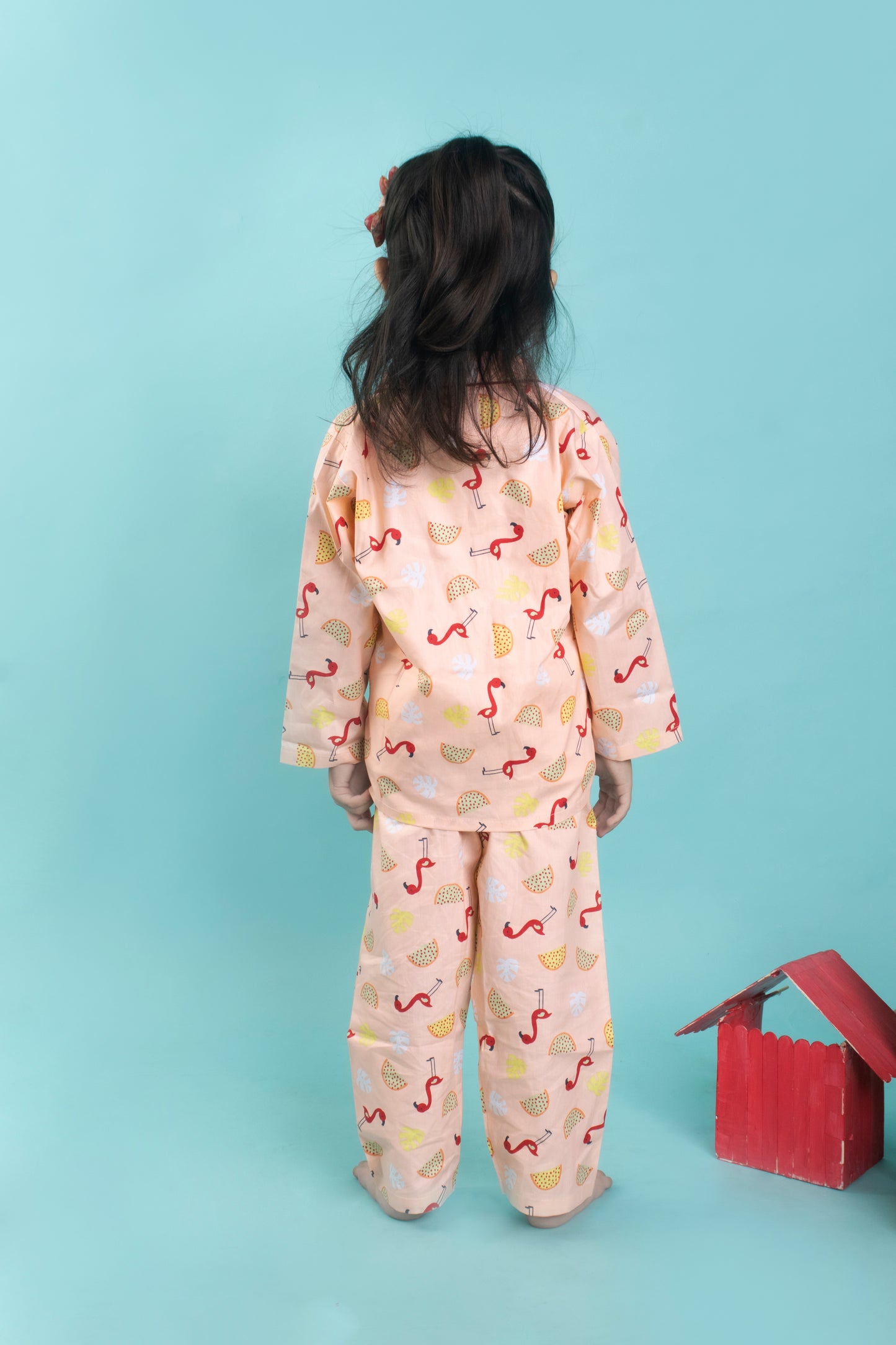 Sunset Flamingo Fiesta Orange Night Suit