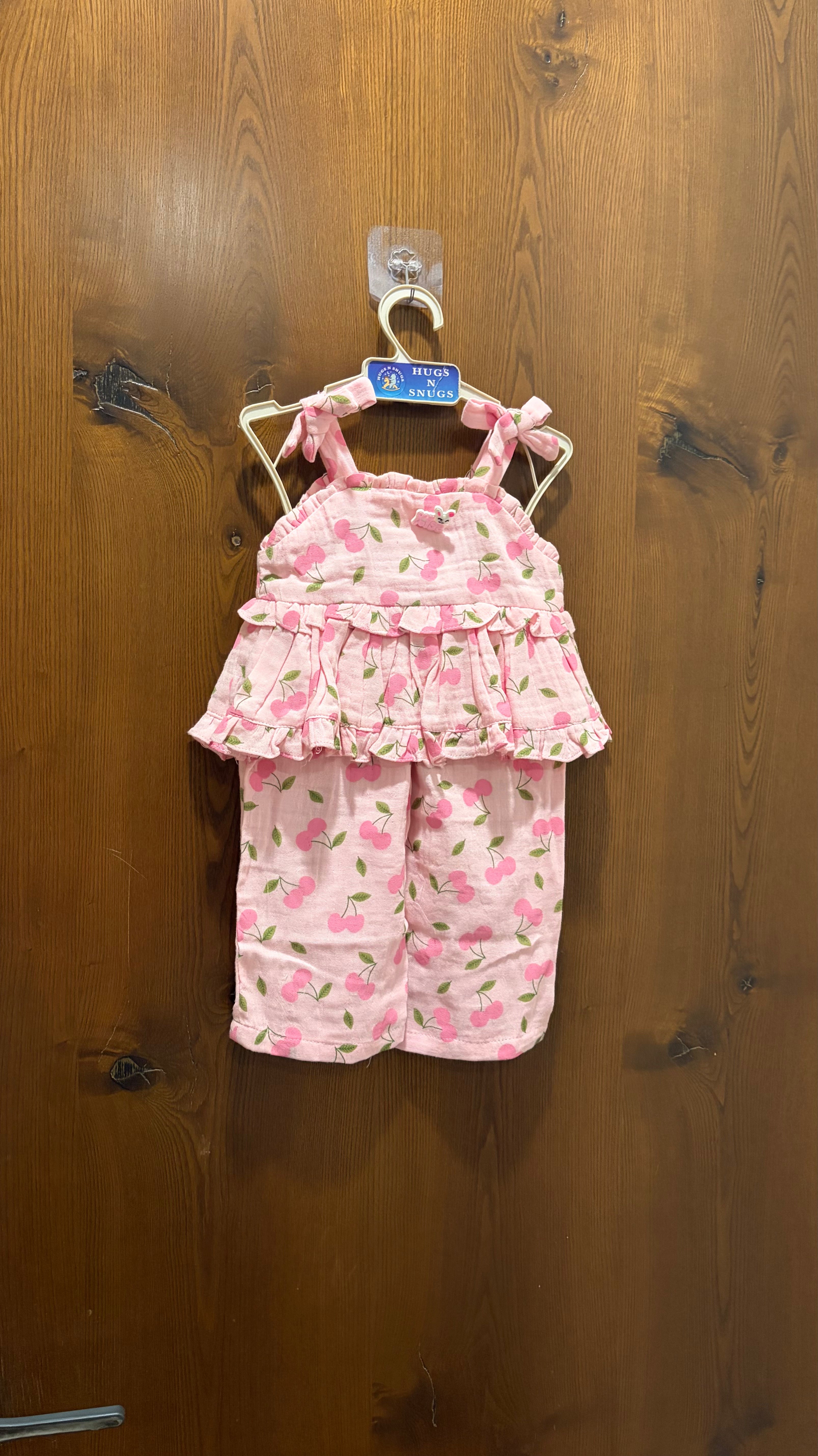 Sweet Cherry Pink Muslin Coord Set