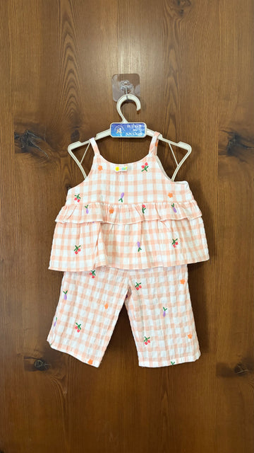 Gingham Garden  Orange Coord Set