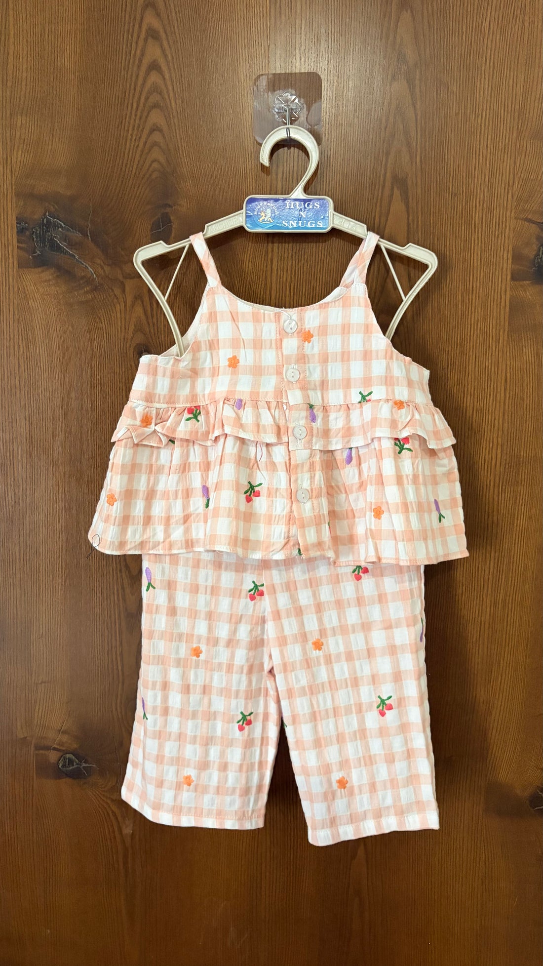 Gingham Garden  Orange Coord Set