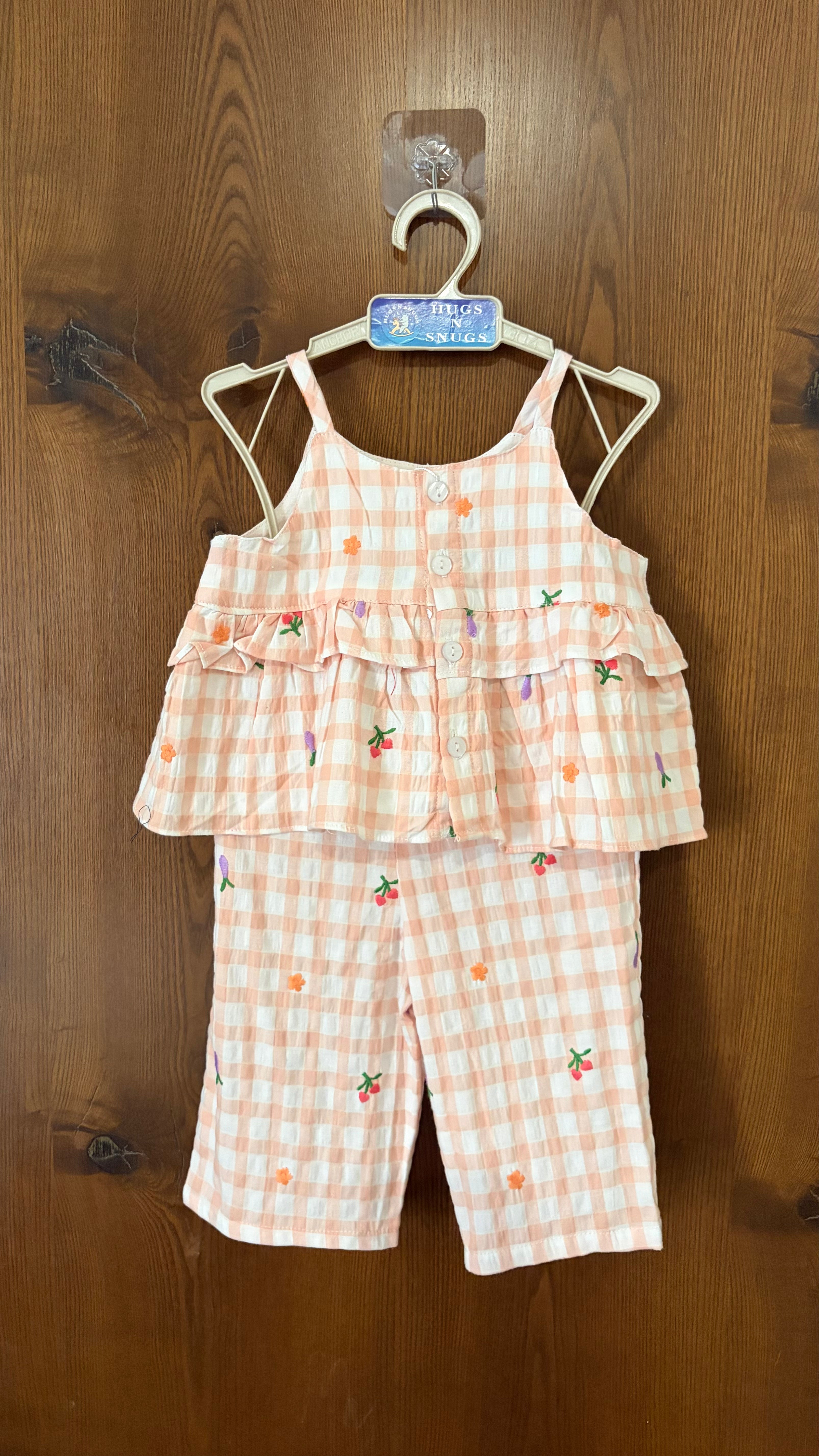 Gingham Garden  Orange Coord Set