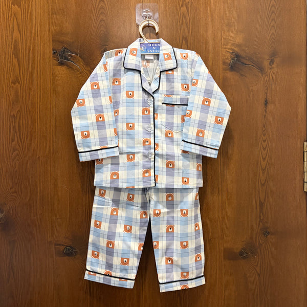 Dreamy Teddy Checks Night Suit
