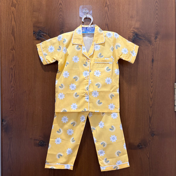 Sunshine Blooms Yellow Night Suit