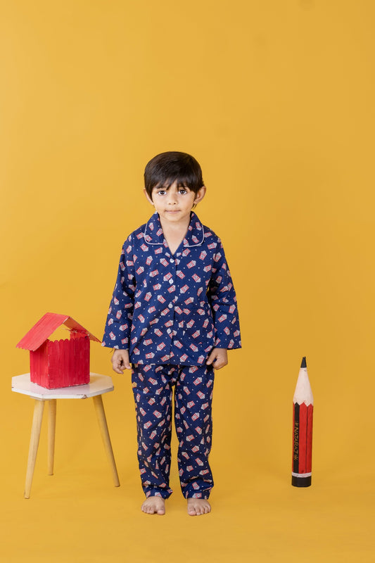 Starlit Popcorn Dreamer Blue Night Suit