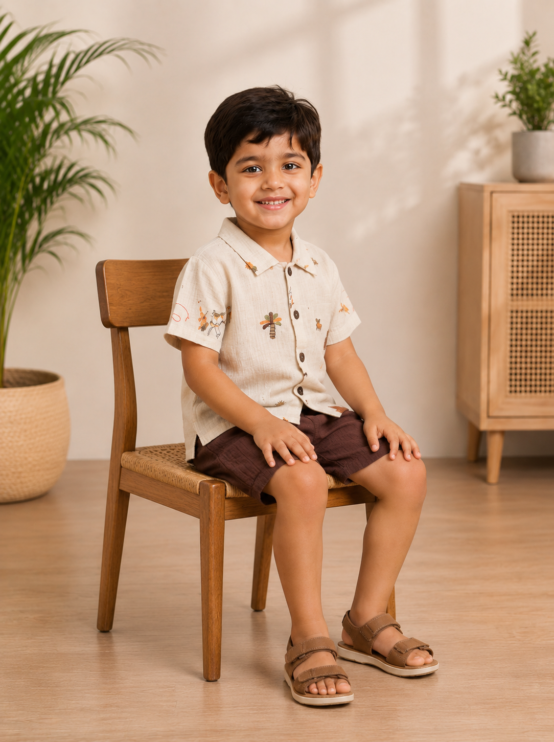 Dino Safari Embroidered Boys Coord set