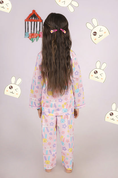 Floral Bunny Dreams Night Suit