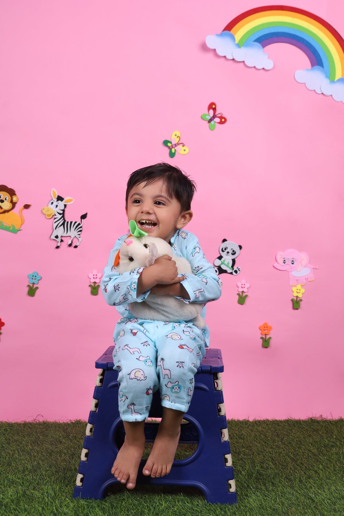 Blue Animal Play Suit