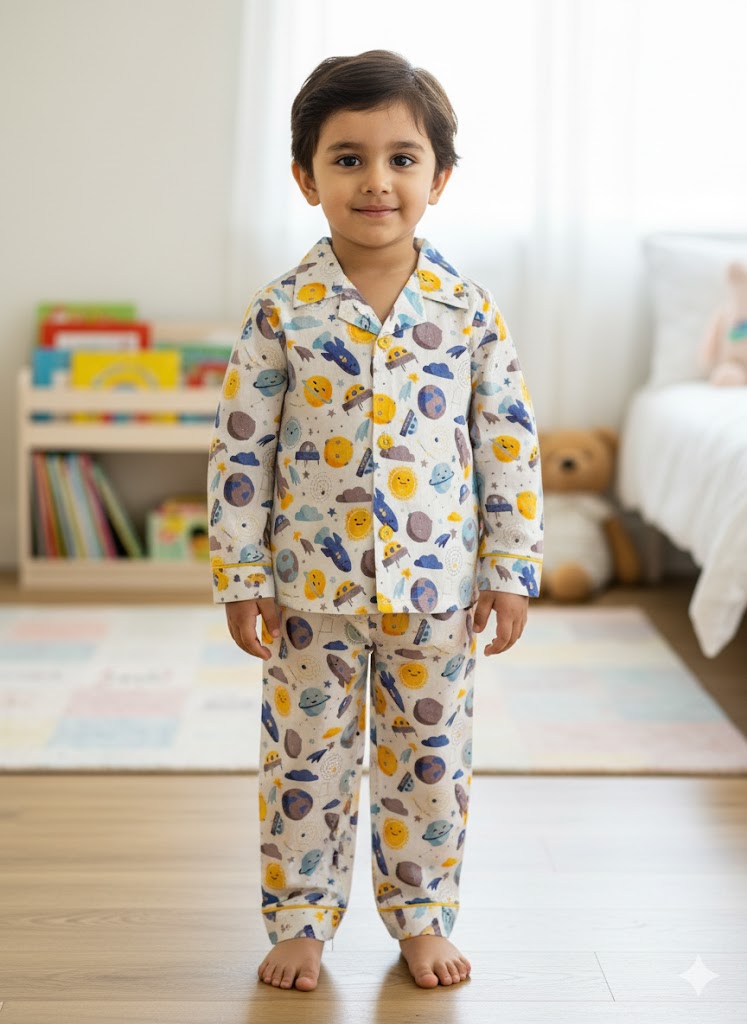 Space Explorer White Night Suit