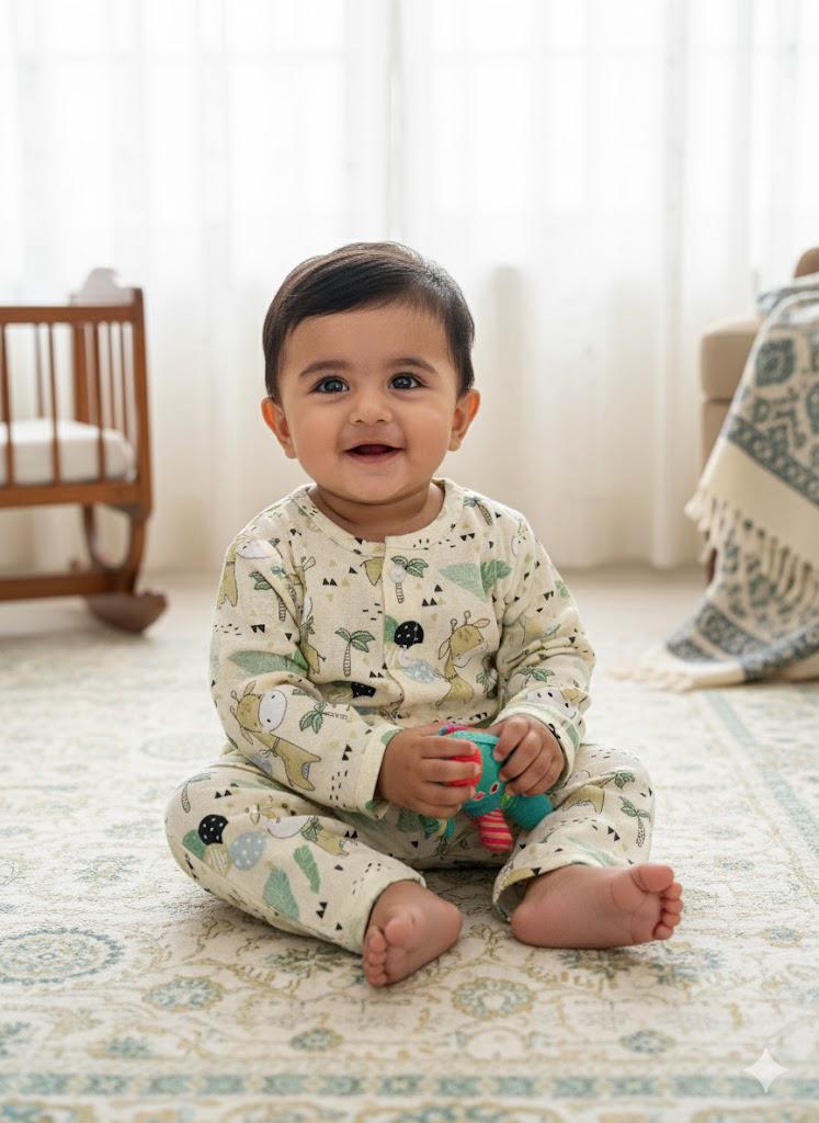 Giraffe Dreams Lime Play Suit