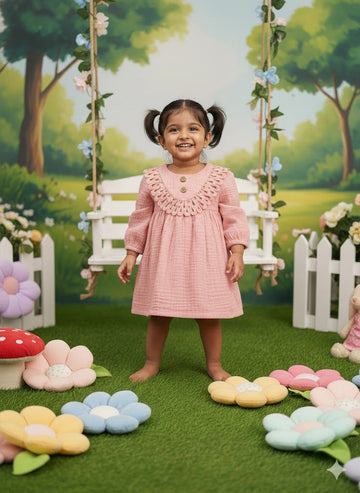 Princess Pink Full Sleeves Dress