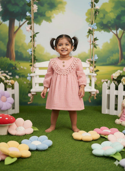 Princess Pink Full Sleeves Dress