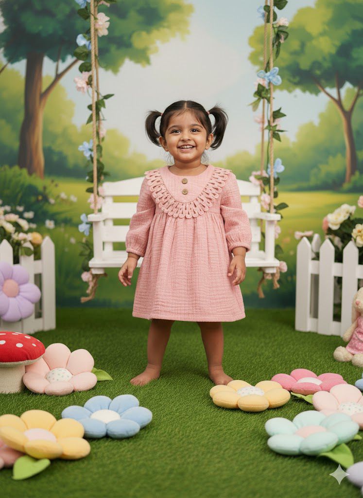 Princess Pink Full Sleeves Dress