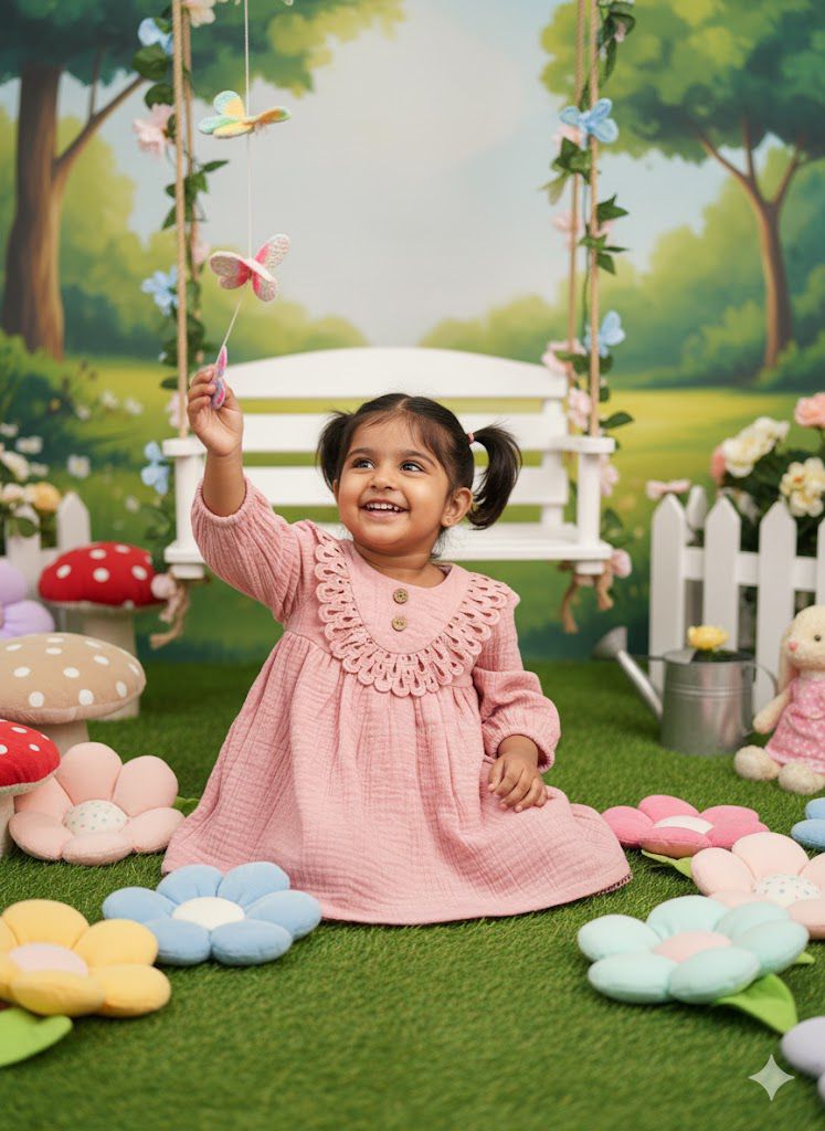 Princess Pink Full Sleeves Dress