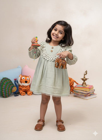 Sweetie Green Full Sleeves Dress