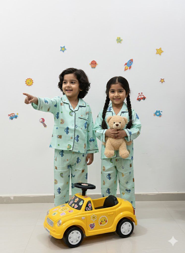 Car Adventure Green Night Suit