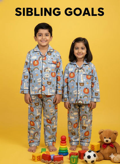 Roar in Jungle print night suit