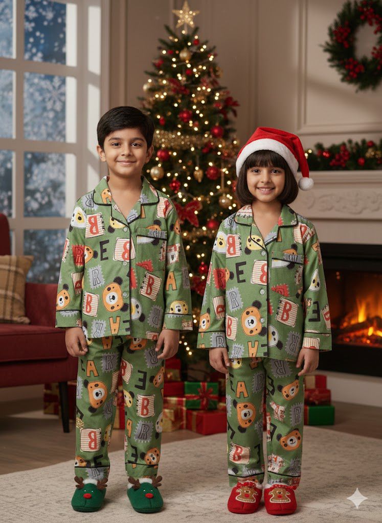 Beary Bright Green Night Suit