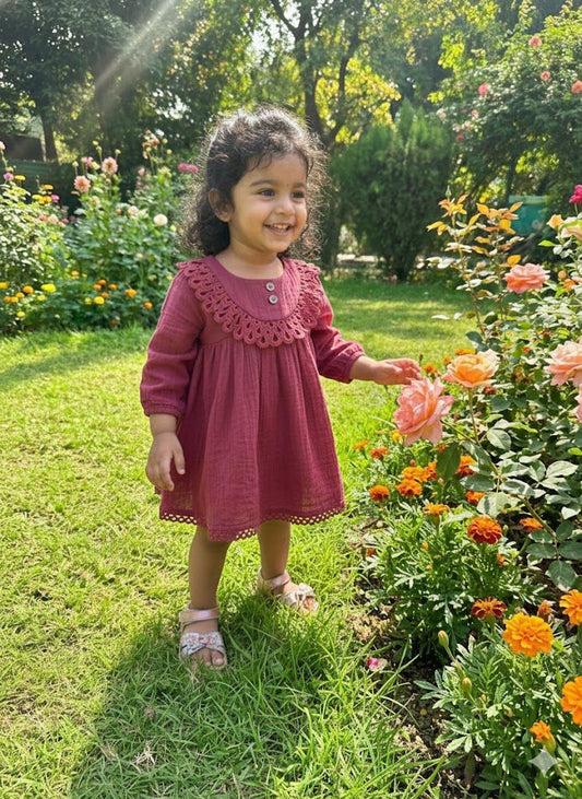 Cherry Red Full Sleeves Dress