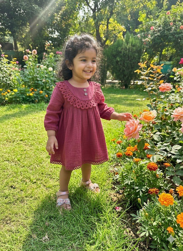 Cherry Red Full Sleeves Dress