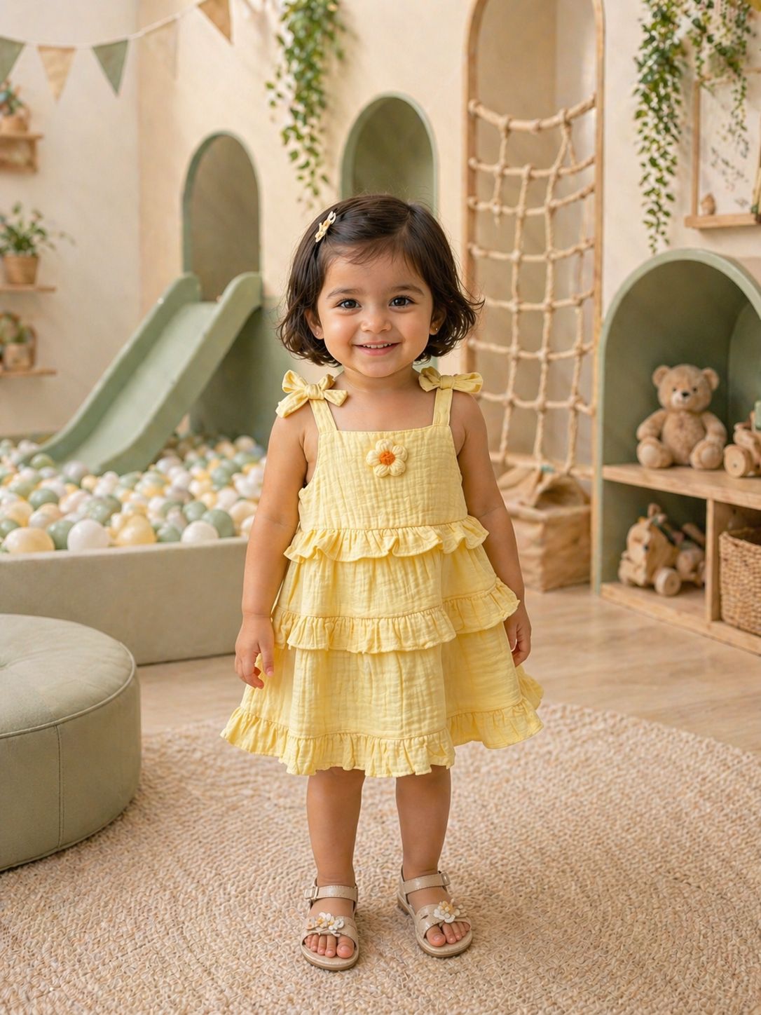 Dreamy Ruffle Yellow Dress
